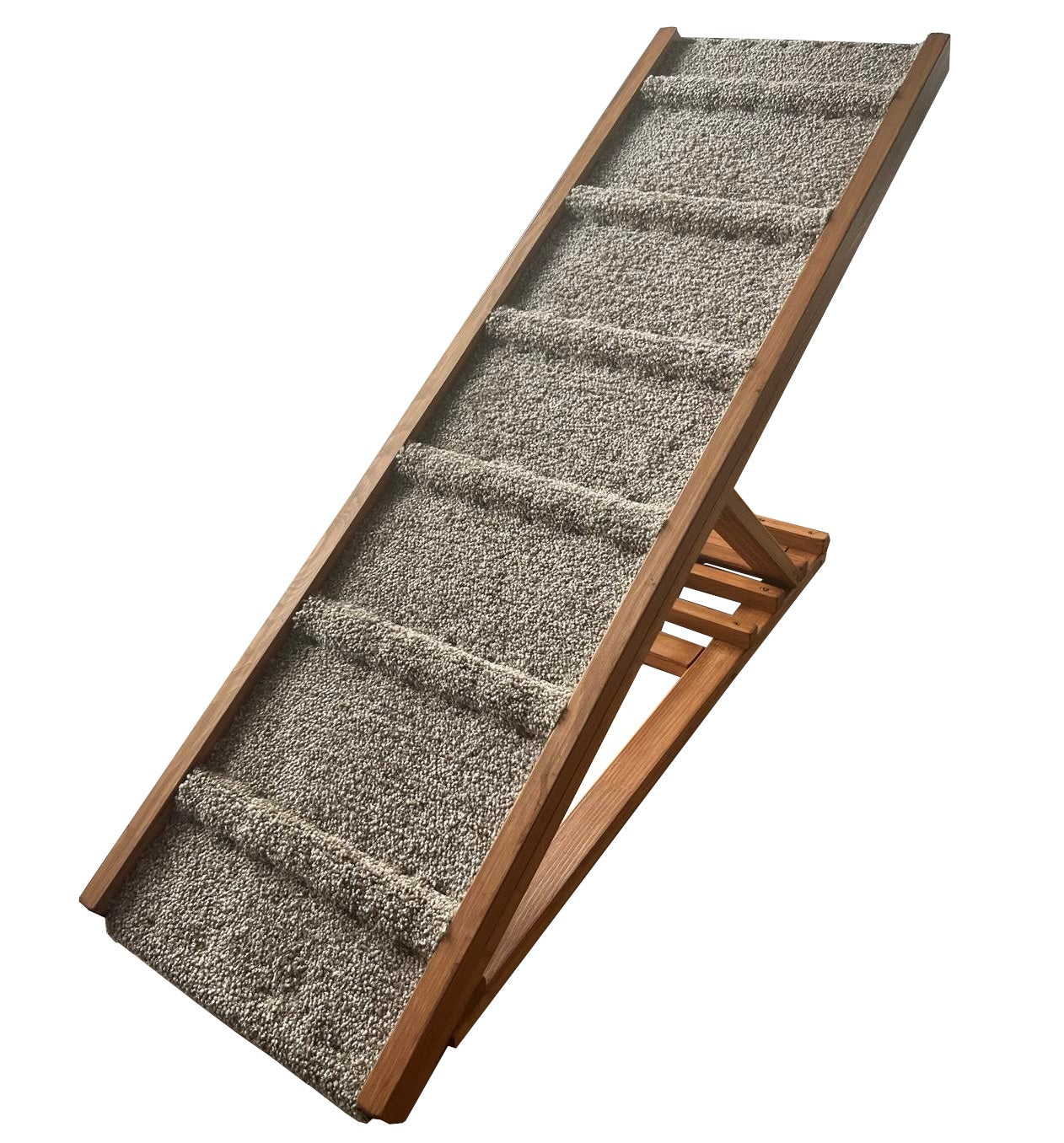 Handcrafted bedside dog ramp – elegant wood finish, durable and easy to clean