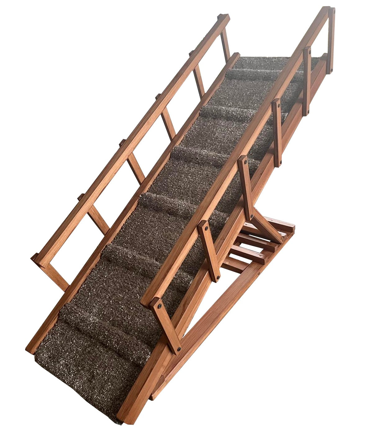 Handcrafted canine ramp with protective side rails – durable, easy to clean, made in Europe