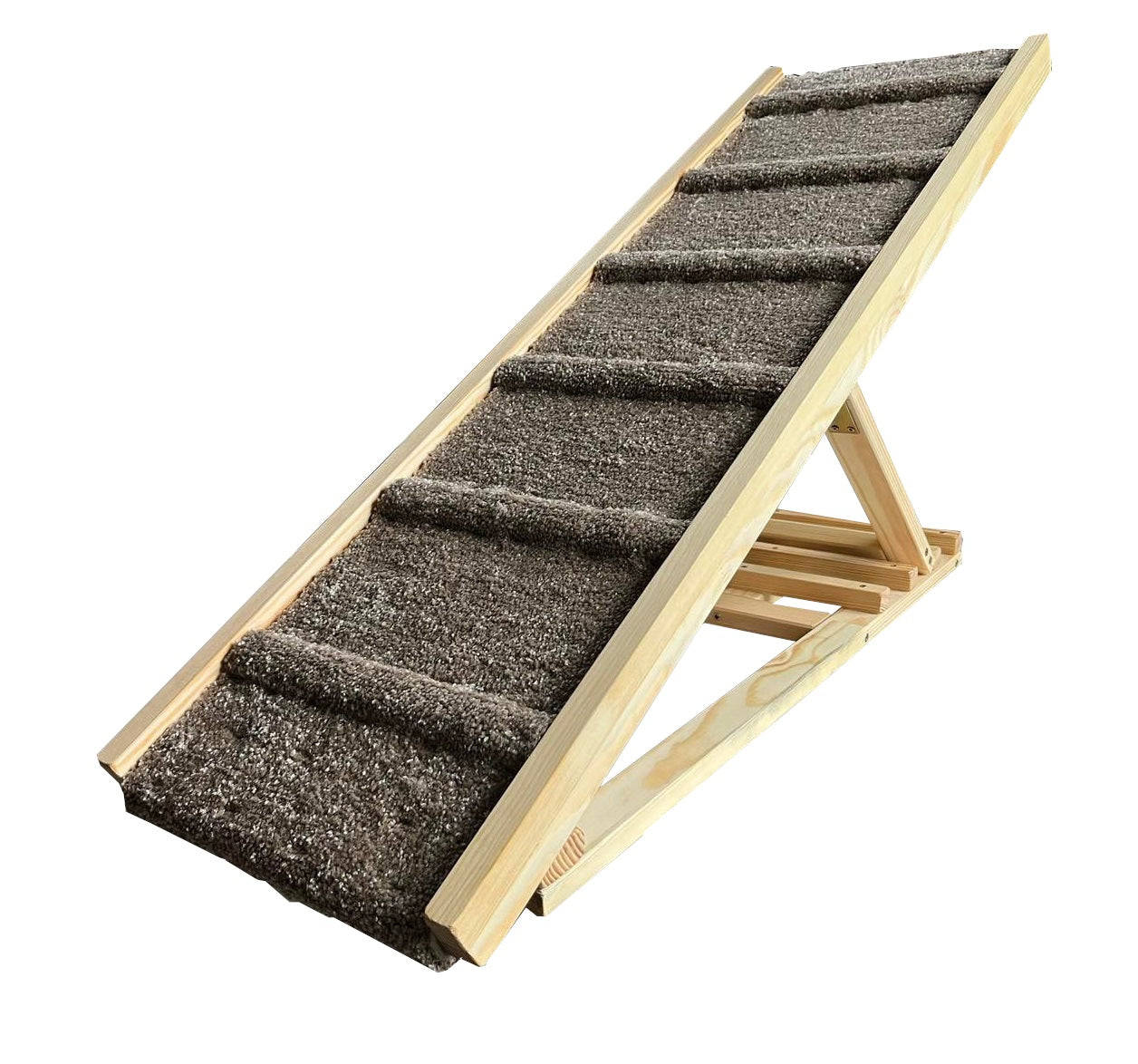 Eco-friendly wood dog stairs for small dogs – durable bedside ramp handcrafted in Europe.