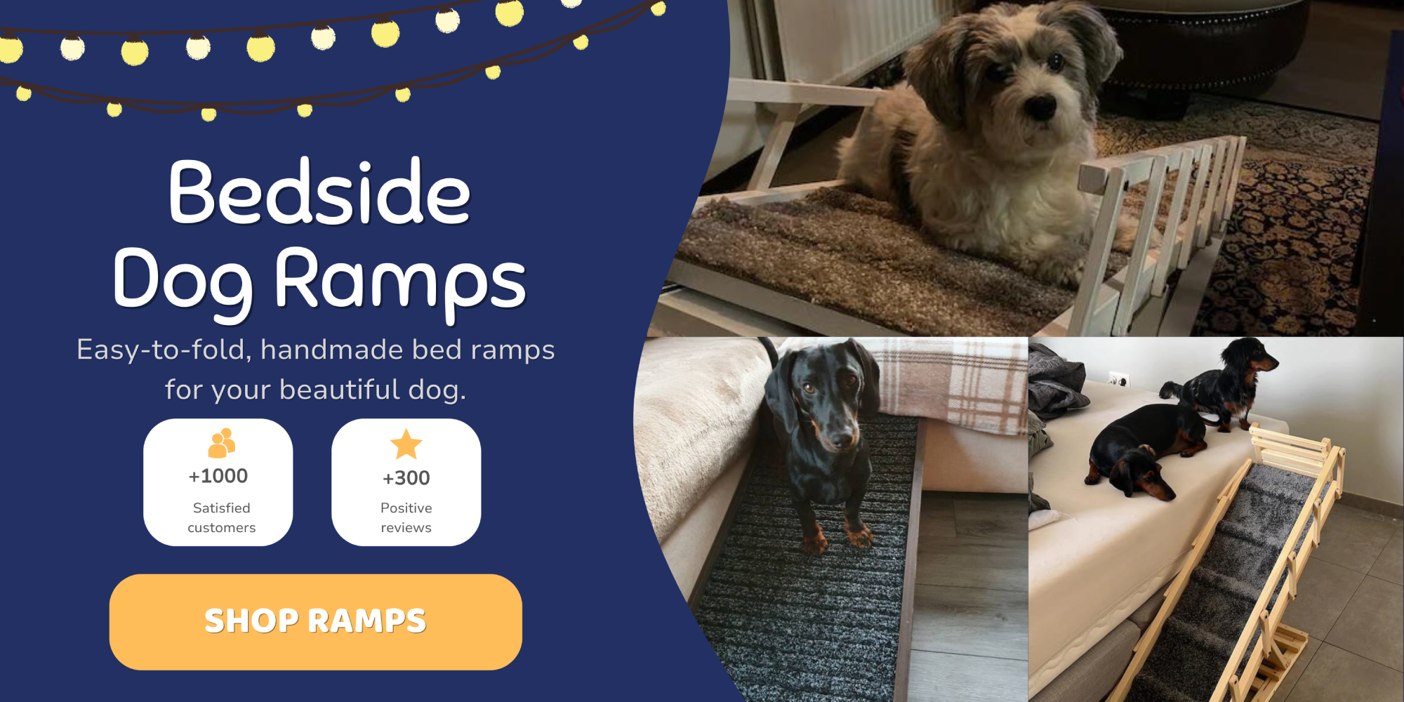 Handmade Wooden Dog Ramps for Beds