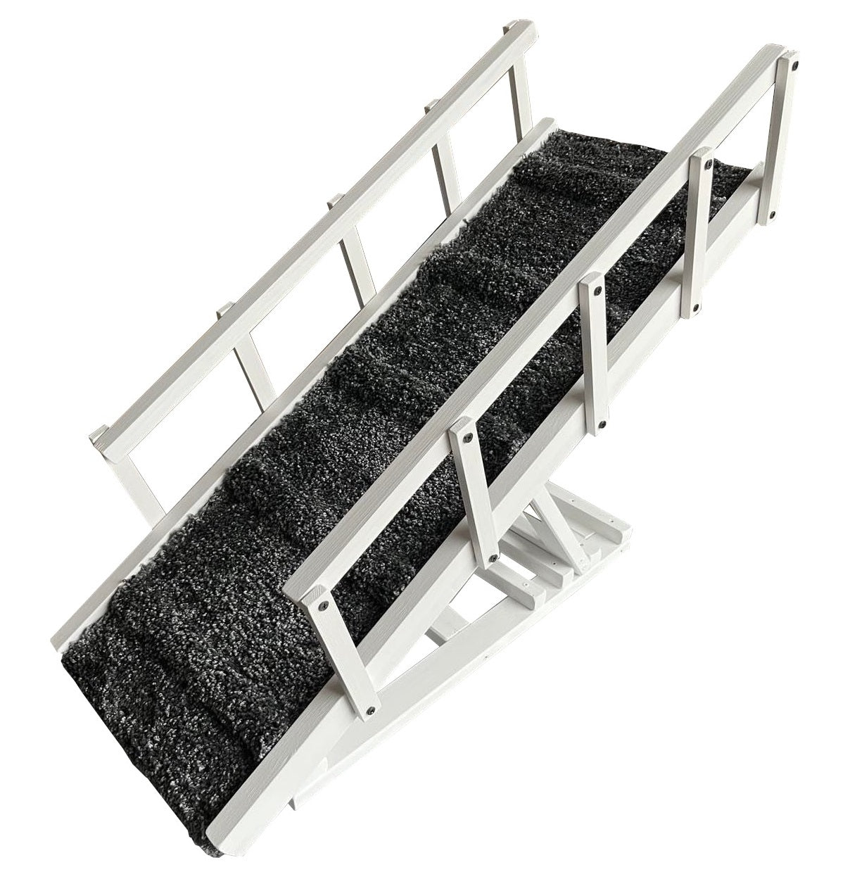 Foldable dog stairs with side rails – extra security for your pet, lightweight and easy to carry
