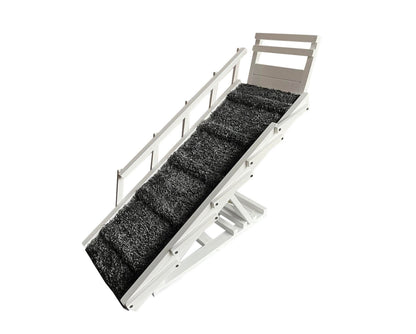 Handmade canine ramp with full railing – foldable, lightweight, and easy to store under the bed