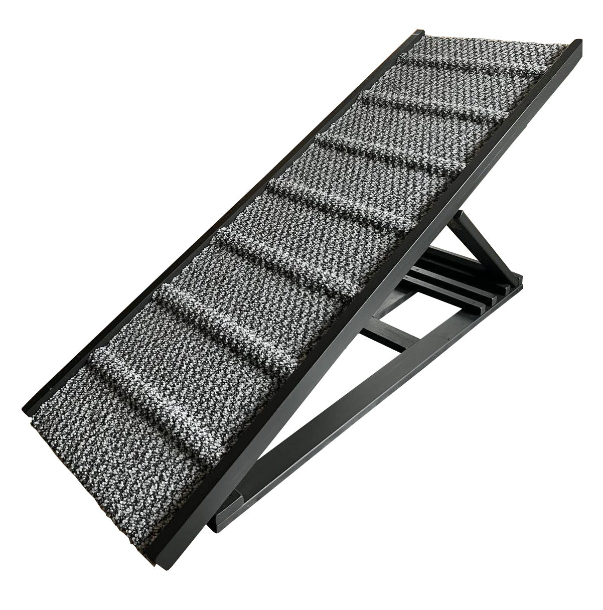 Black dog ramp, with regulated height and easy to clean surface.