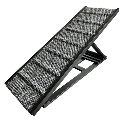 Black dog ramp, with regulated height and easy to clean surface.